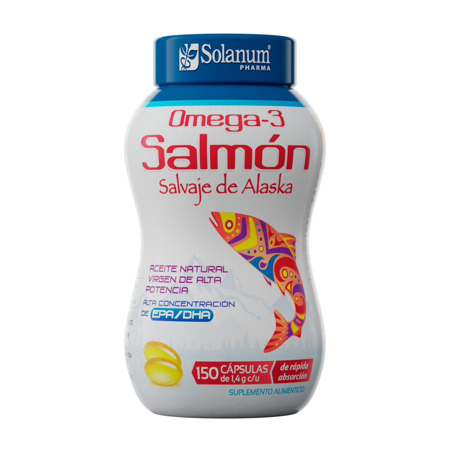 Omega 3 Salmon de Alaska Solanum 150 Cápsulas Recibe Xpress