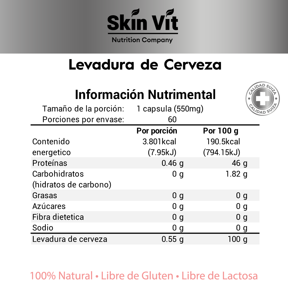 Levadura de Cerveza Skin Vit 60 Cápsulas