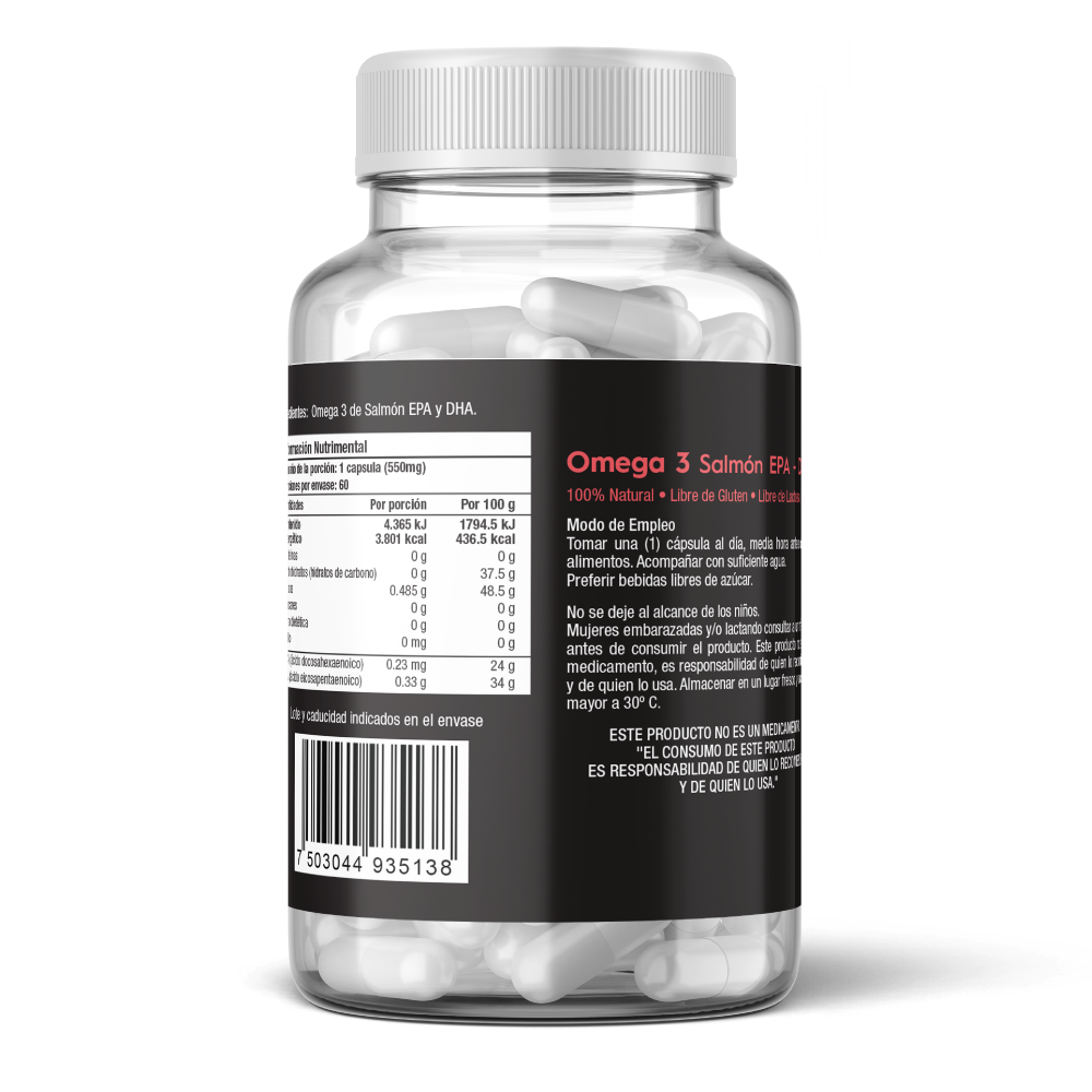 Omega 3 de Salmón Skin Vit Nutrition Company 60 Cápsulas de 550mg