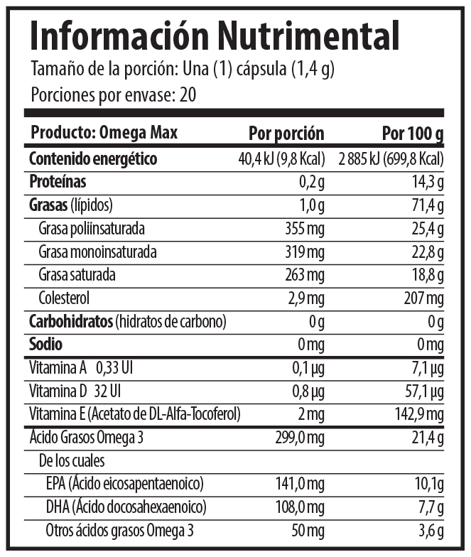 Omega 3 Max Salmón de Alaska Solanum 20 Cápsulas Recibe Xpress