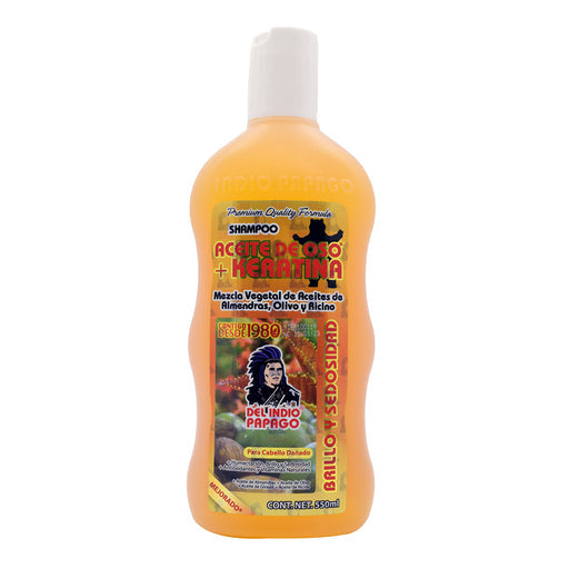 Shampoo Aceite De Oso Y Keratina 550 Ml Del Indio Papago Recibe Xpress