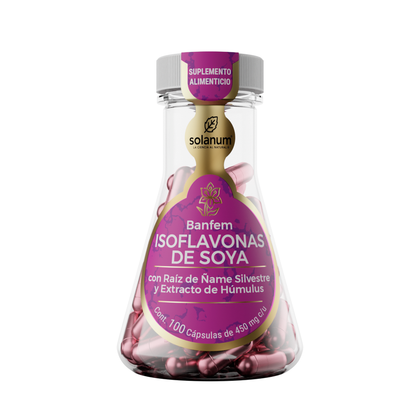Isoflavonas de Soya + Raíz de Ñame, Extracto de Húmulus Solanum 100 Cápsulas