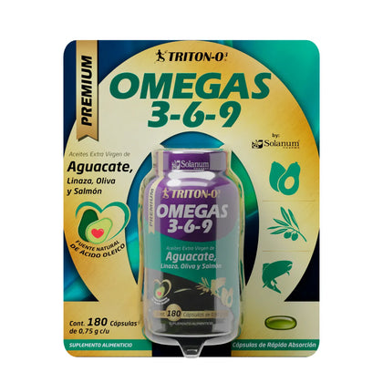 Omegas 3-6-9 Aguacate Solanum 180 Cápsulas