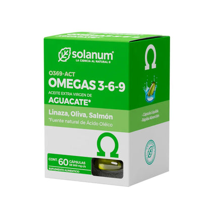 Omegas 3,6,9 Aceite de Aguacate Solanum 60 Cápsulas