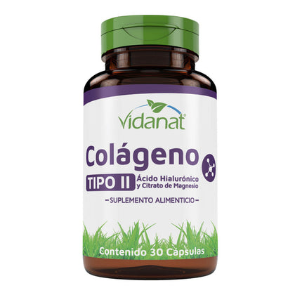 Colageno tipo II, Ácido Hialurónico y Citrato de Magnesio Vidanat 30 Cápsulas