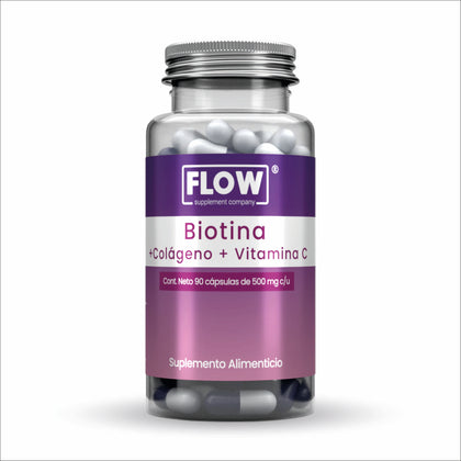Biotina, Colageno, Vitamina C Flow 90 Cápsulas De 500 mg