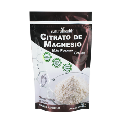 Citrato de Magnesio más Potasio Natural Health Sabor Ponche de Frutas 150 g