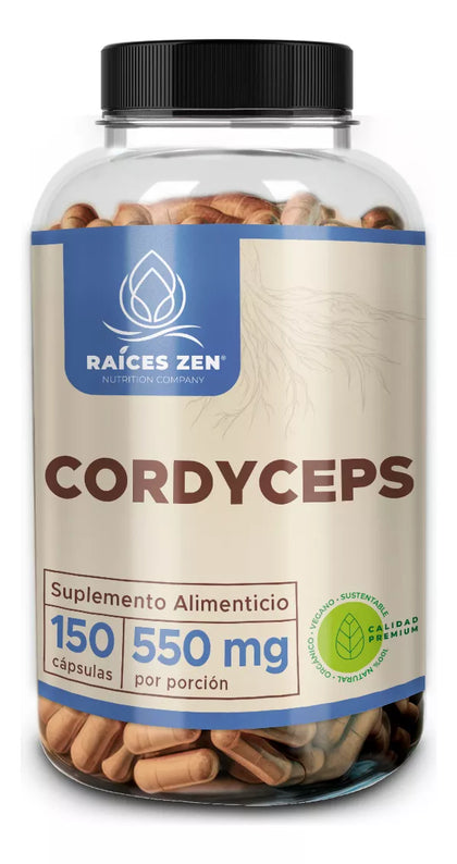 Hongo Cordyceps Súper Premium Raíces Zen 150 Cápsulas