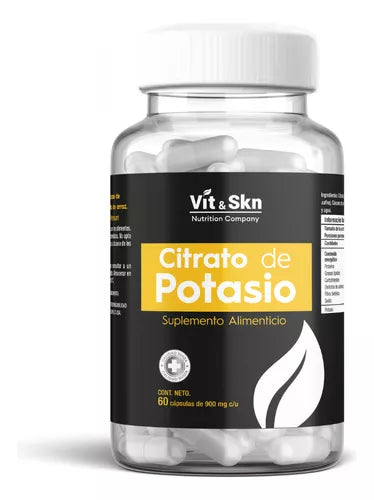 Citrato De Potasio Súper Premium Vit & Skn Nutrition Company 60 Cápsulas