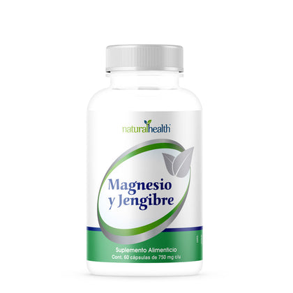 Magnesio y Jengibre Natural Health 60 Cápsulas