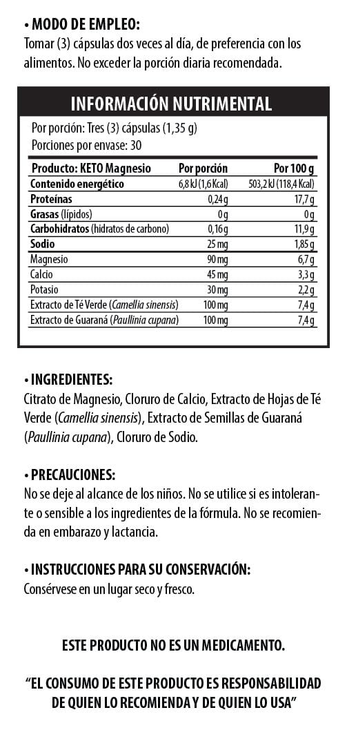 Keto Project Magnesio, Potasio Solanum 90 Cápsulas