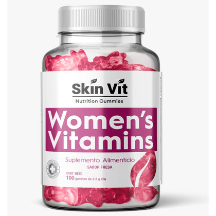 Women's Vitamins Skin Vit Company sabor Fresa 100 Gomitas 2.8 g