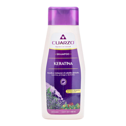 Shampoo Reparador Con Queratina 550 Ml Cuarzo