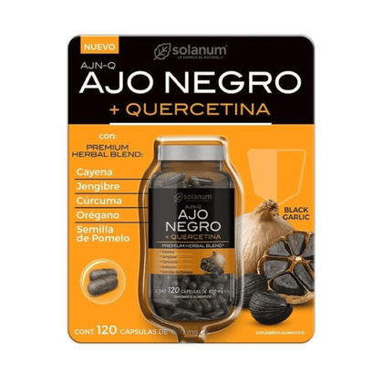 Ajo Negro + Quercetina 120 Cápsulas 600mg- Solanum