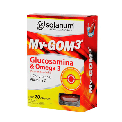 Glucosamina + Omega3 Mv - Gom3 Solanum 20 Cápsulas