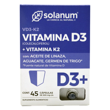 Vitamina D Con Aceite De Linaza 45 Capsulas Solanum