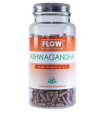 Ashwagandha Vitamina C Pimienta Negra Flow 60 Cápsulas 500 mg