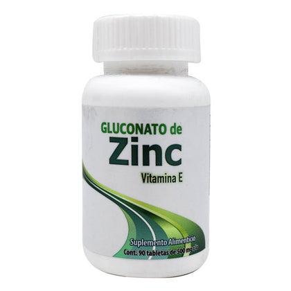 Zinc Gluconato 500 Mg 90 Tabletas Dos Mundos