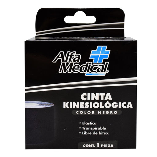 Cinta Kinesiologica Negro 1 Pza Alfa Medical