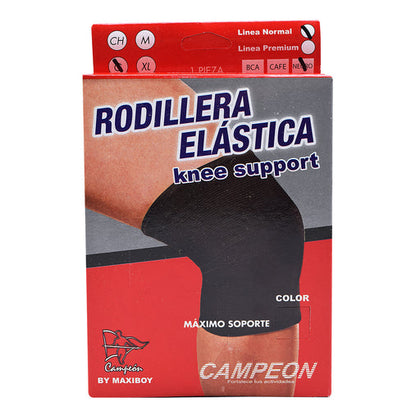 Rodillera Elastica Negra Gde Campeon