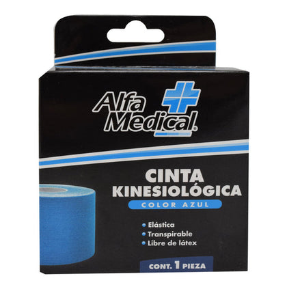 Cinta Kinesiologica Azul 1 Pza Alfa Medical