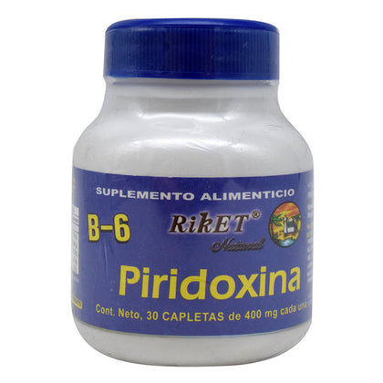 Vitamina B6 Piridoxina 400 Mg 30 Capsulas Riket Natural