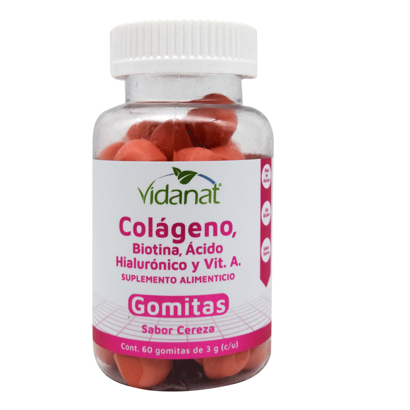 Gomitas Colageno Biotina Acido Hialuronico 60 Gomitas Vidanat