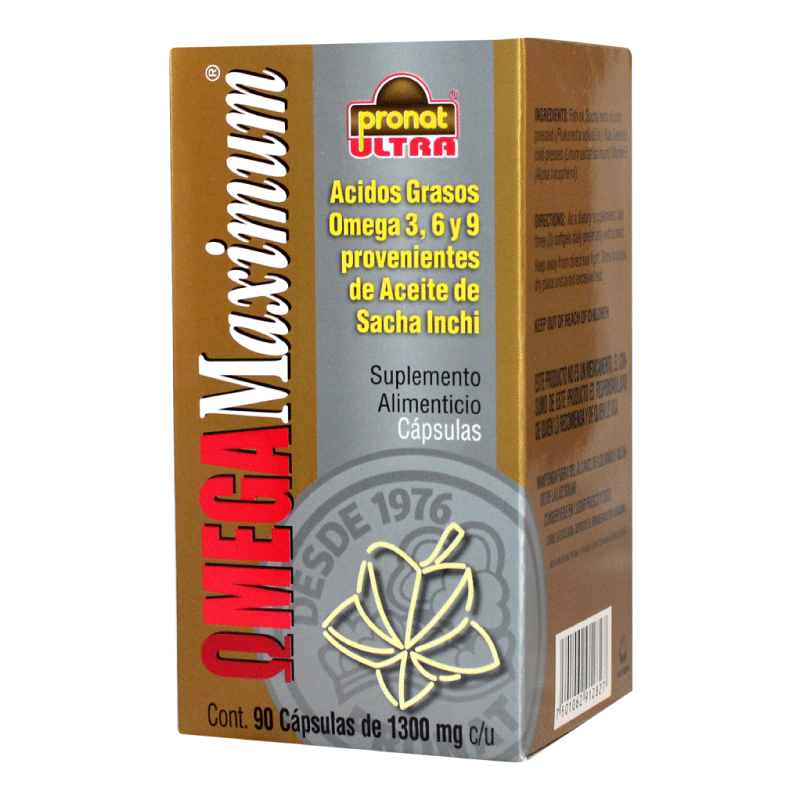 Omega Maximum 3, 6, 9 Sacha Inchi Pronat 60 Cápsulas Recibe Xpress