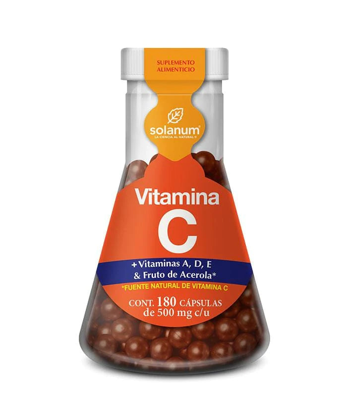 Vitamina C Vitamina A,d,e, 180 Cápsulas Solanum